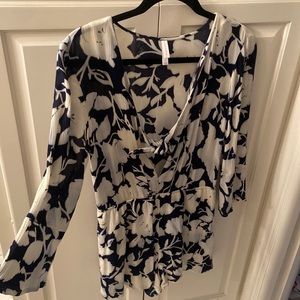 Target romper. Dark blue floral print. Size small